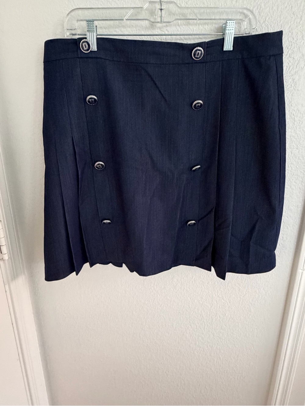 Karl Lagerfeld Black Double-Breasted Button Mini Skirt